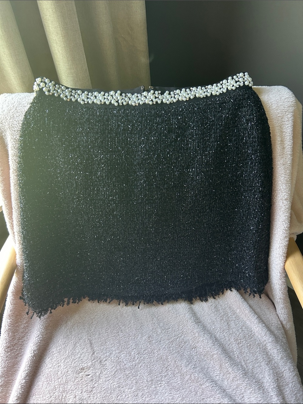 Kate Spade Tweed Skirt with Pearl Trim